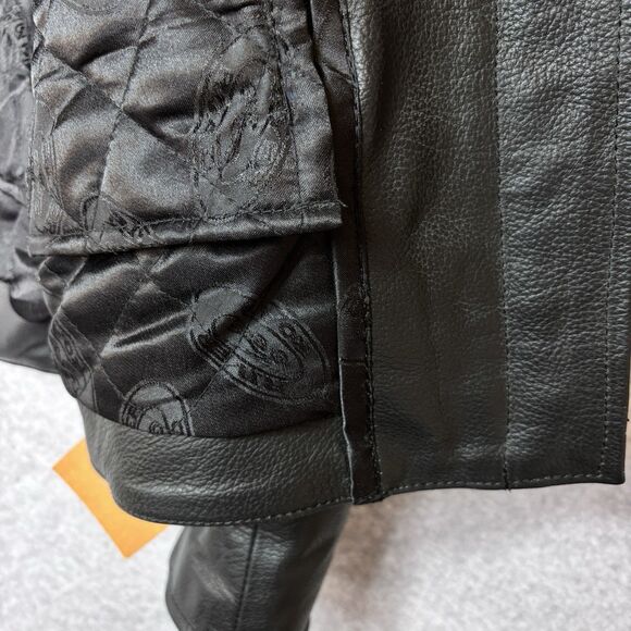 NWT River Road Women Size M Heavy Leather Zip In Liner Motorcycle Riding Jacket - Picture 6 of 13